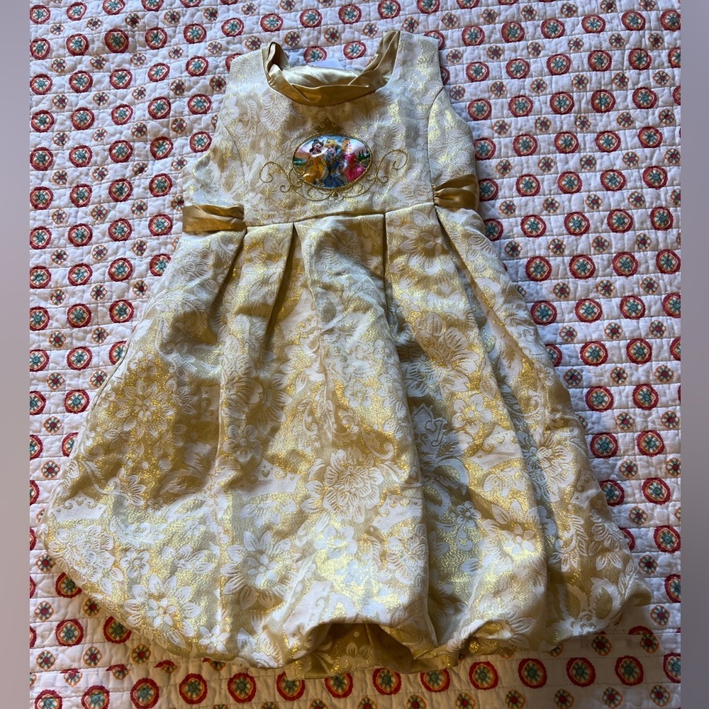 EUC Y2K 2000s Disney Store Official Girl’s Youth Metallic Gold size 7